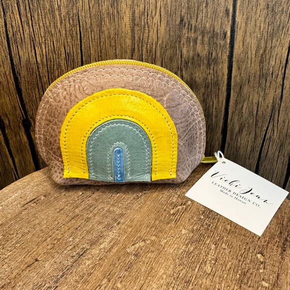 Genuine Leather Makeup Bag Cosmetics Bag NEW Boho Travel Small batch Sustainable - Picture 7 of 9